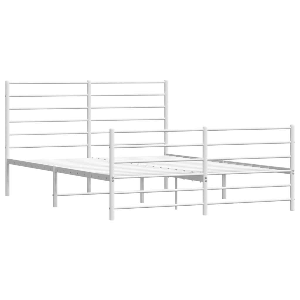 Estructura cama sin colchón con estribo metal blanco 120x190 cm vidaXL