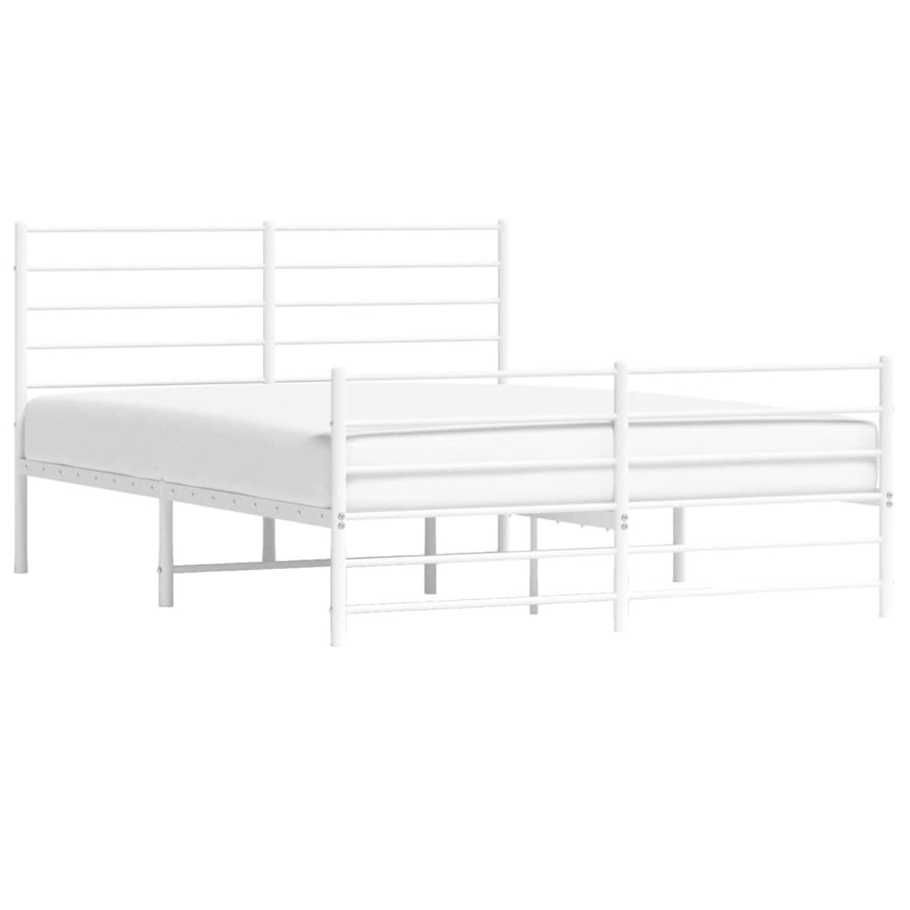 Estructura cama sin colchón con estribo metal blanco 120x190 cm vidaXL