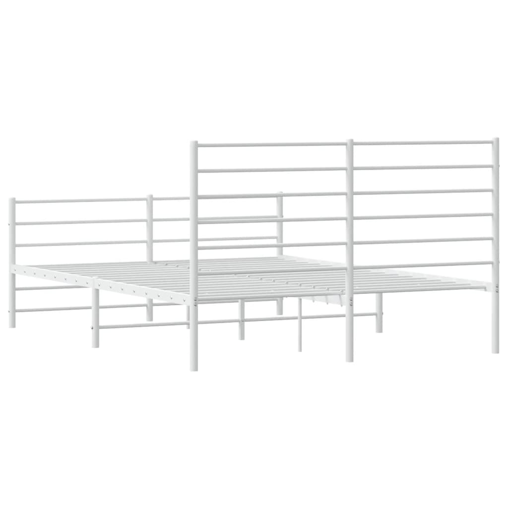 Estructura cama sin colchón con estribo metal blanco 120x190 cm vidaXL