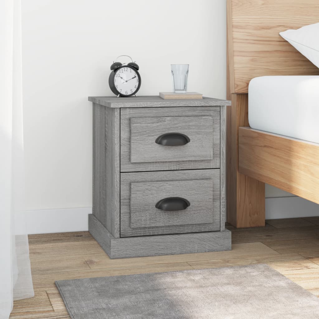 Vetonek Mesita de noche madera contrachapada gris Sonoma 39x39x47,5 cm