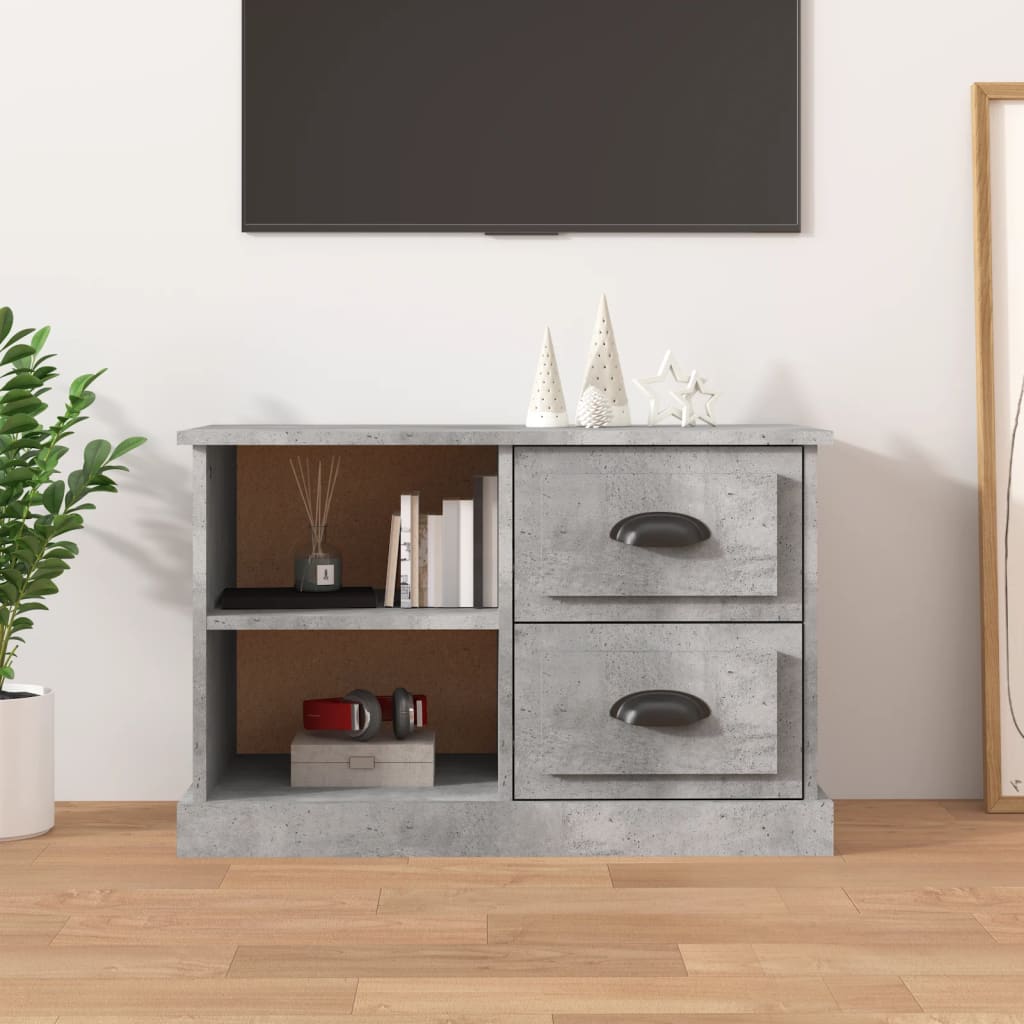 Vetonek Mueble de TV madera contrachapada gris hormigón 73x35,5x47,5 cm