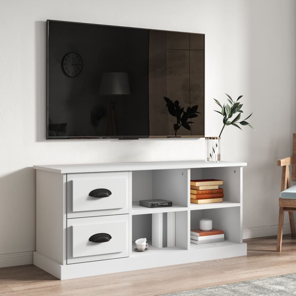 Vetonek Mueble para TV madera contrachapada blanco 102x35,5x47,5 cm