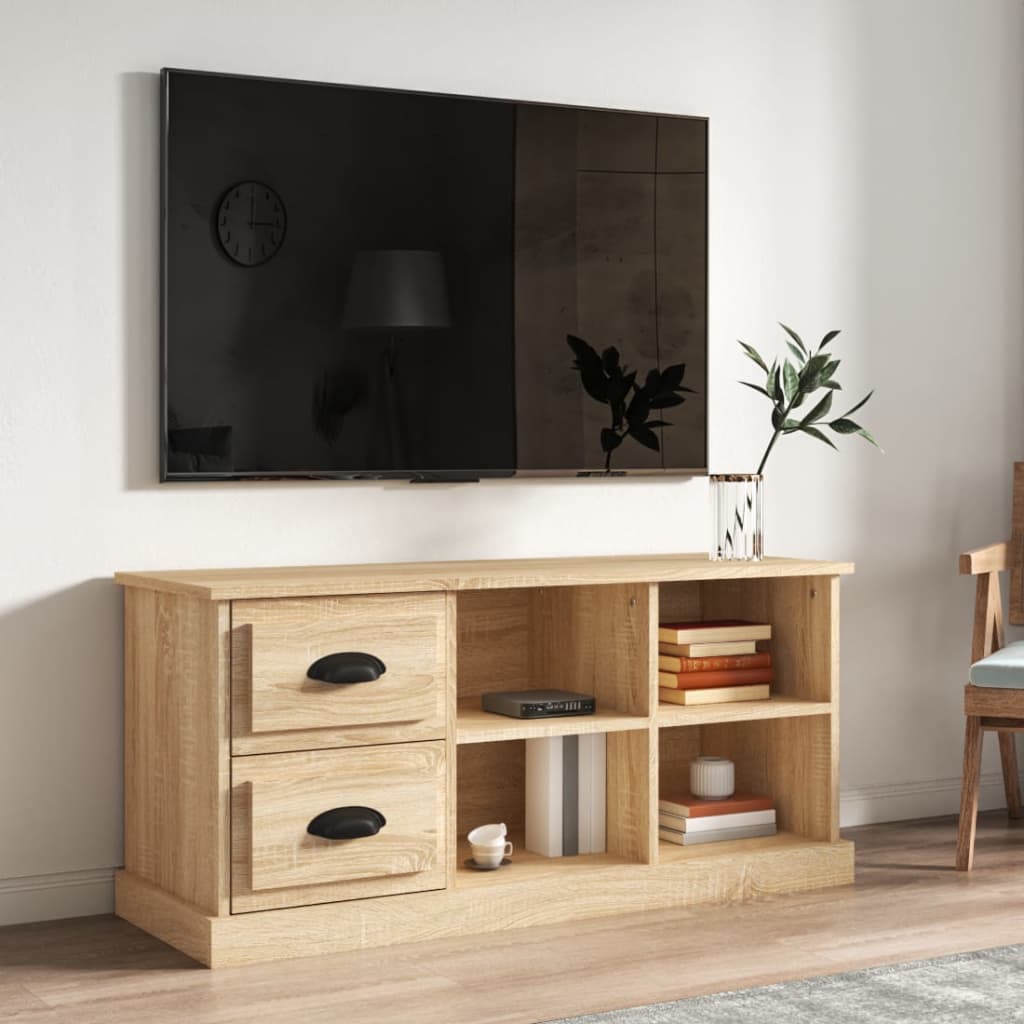 Vetonek Mueble de TV madera contrachapada roble Sonoma 102x35,5x47,5 cm