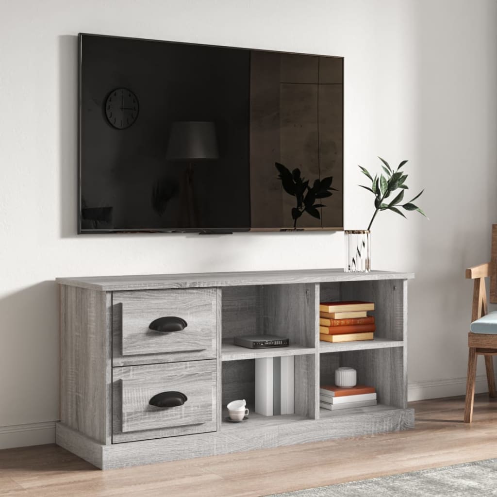 Vetonek Mueble de TV madera contrachapada gris Sonoma 102x35,5x47,5 cm