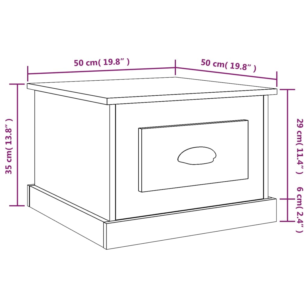 Taula central Pyarpada White Brillo 50x50x35 cm