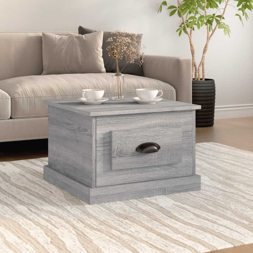 Vetonek Mesa de centro madera contrachapada gris Sonoma 50x50x35 cm