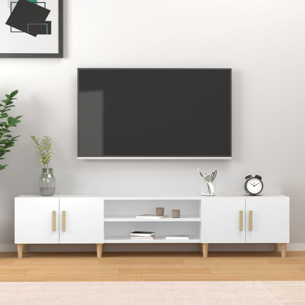 Vetonek Mueble para TV madera contrachapada blanco 180x31,5x40 cm