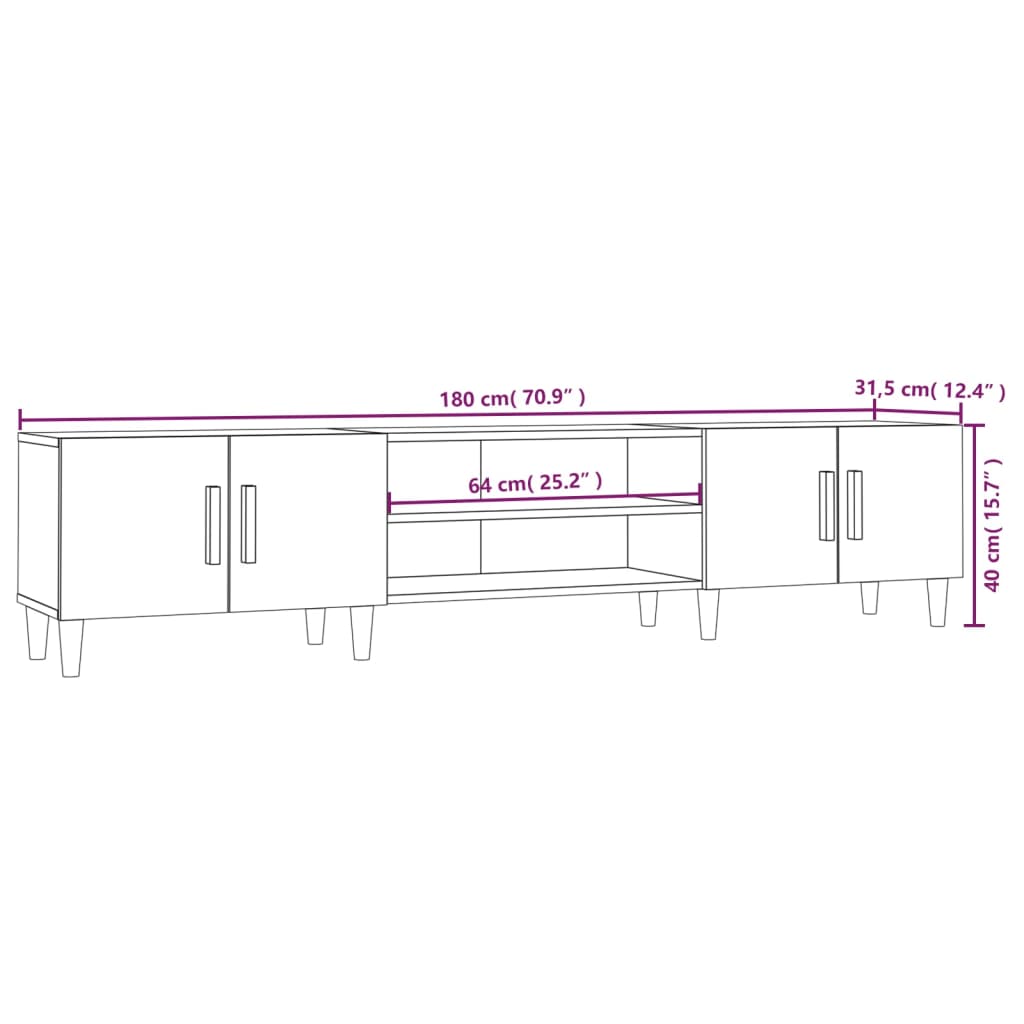 Mueble para TV madera roble Sonoma 180x31,5x40 cm