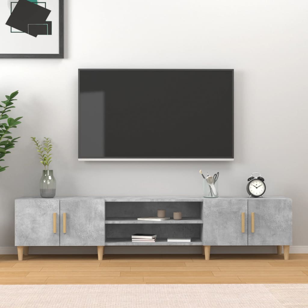 Vetonek Mueble de TV madera contrachapada gris hormigón 180x31,5x40 cm