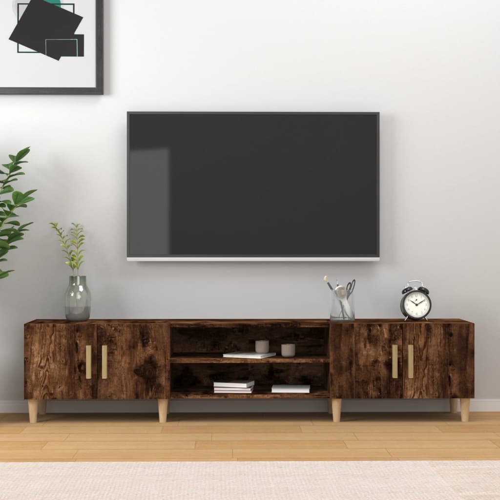 Vetonek Mueble para TV madera contrachapada roble ahumado 180x31,5x40cm