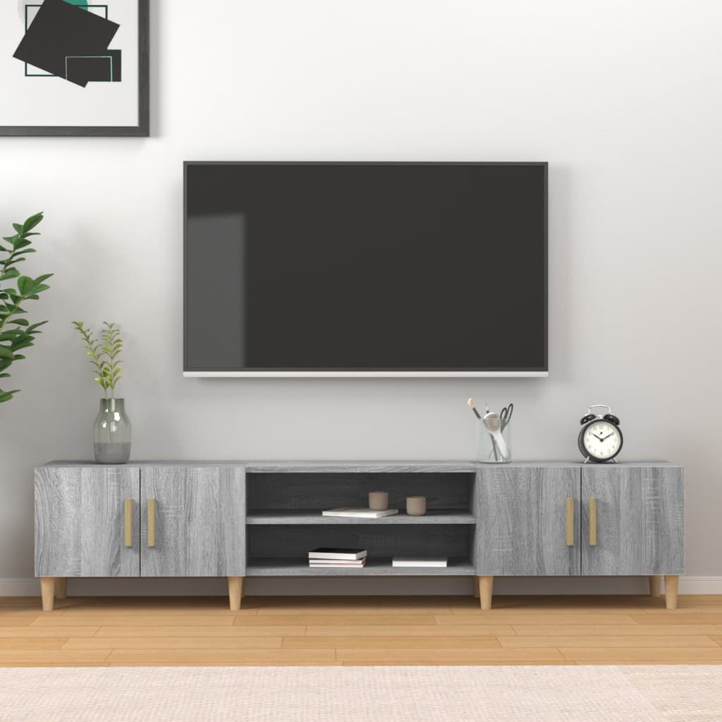 Vetonek Mueble para TV madera contrachapada gris Sonoma 180x31,5x40 cm