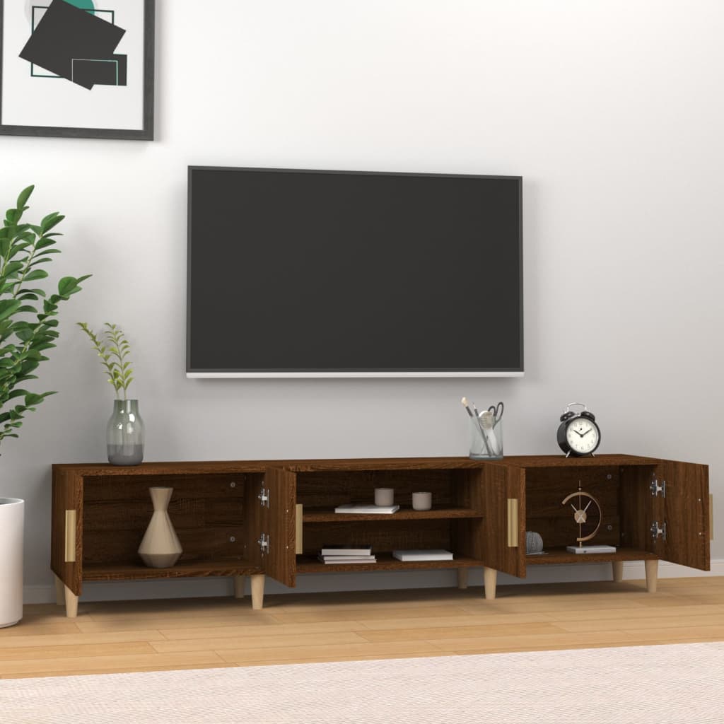 Brown oak wood furniture 180x31,5x40 cm