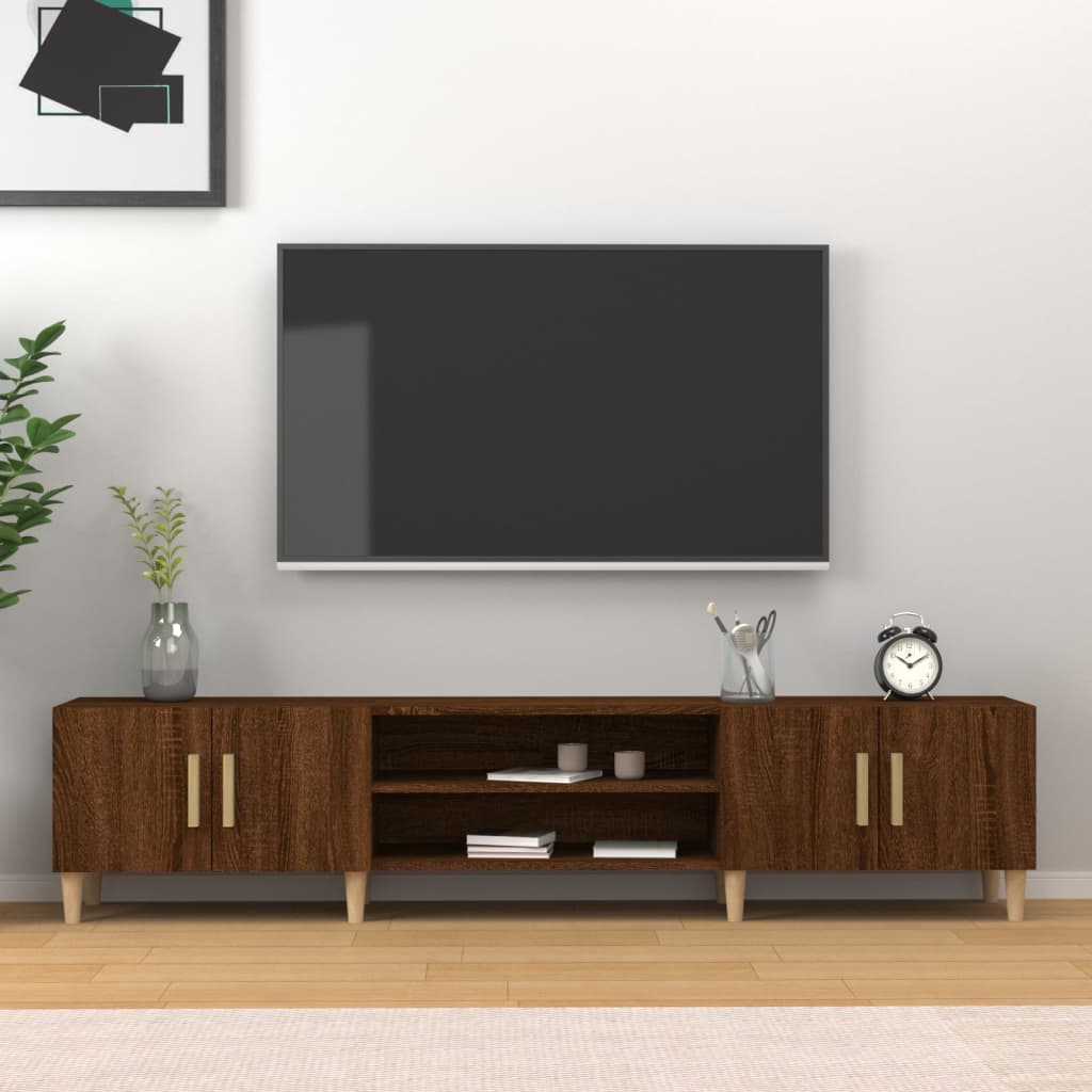 Vetonek Mueble para TV madera contrachapada roble marrón 180x31,5x40 cm