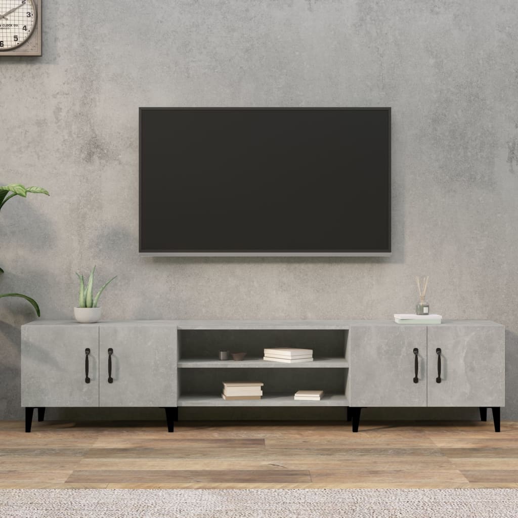 Vetonek Mueble de TV madera contrachapada gris hormigón 180x31,5x40 cm