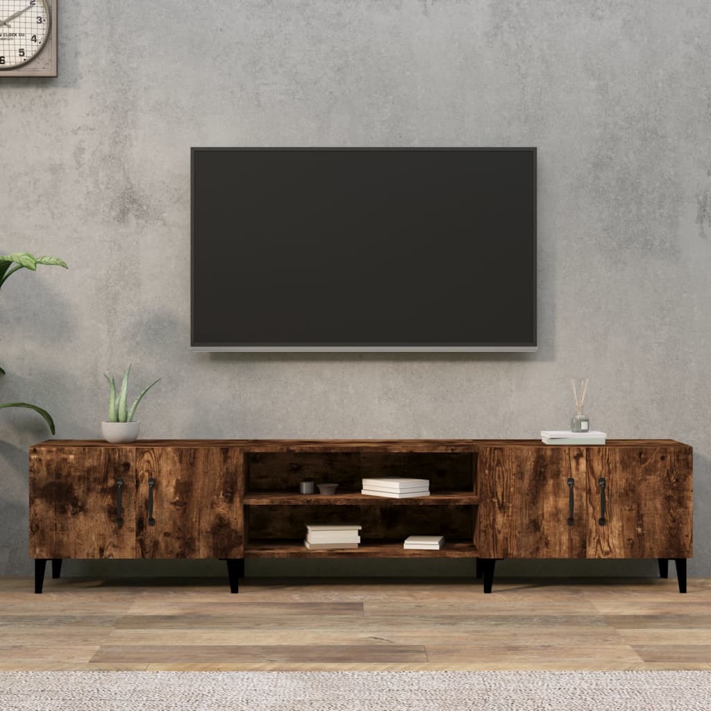 Vetonek Mueble para TV madera contrachapada roble ahumado 180x31,5x40cm