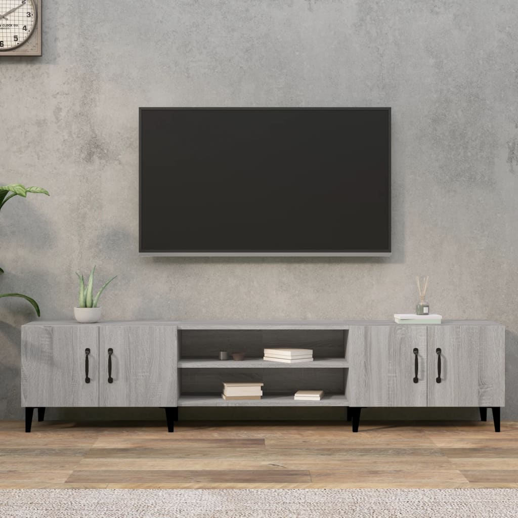 Vetonek Mueble para TV madera contrachapada gris Sonoma 180x31,5x40 cm