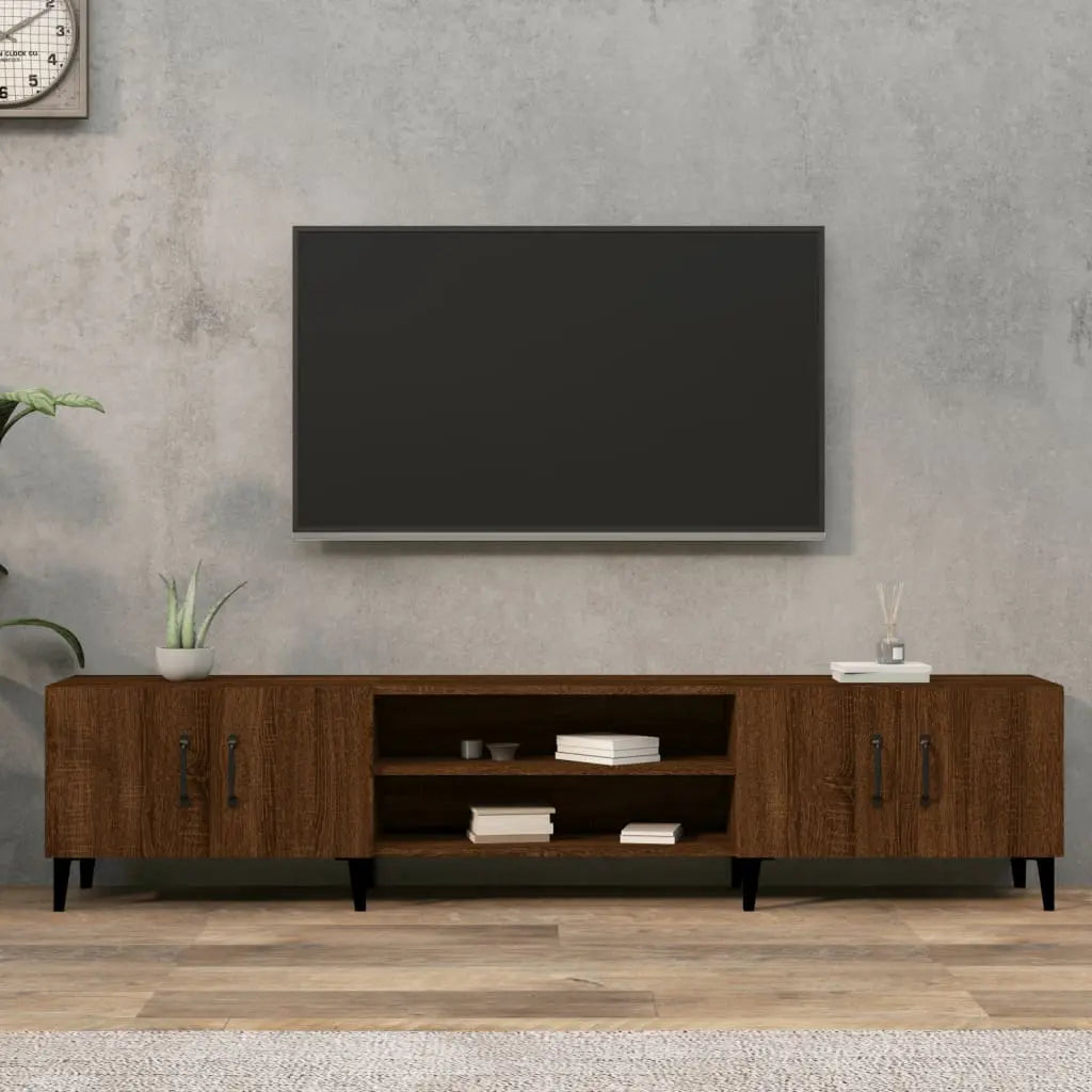 Vetonek Mueble para TV madera contrachapada marrón roble 180x31,5x40 cm