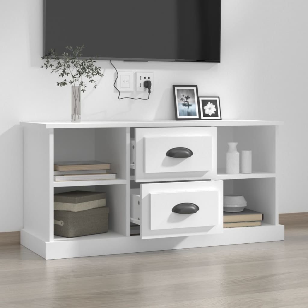 TV furniture white wood 99.5x35.5x48 cm