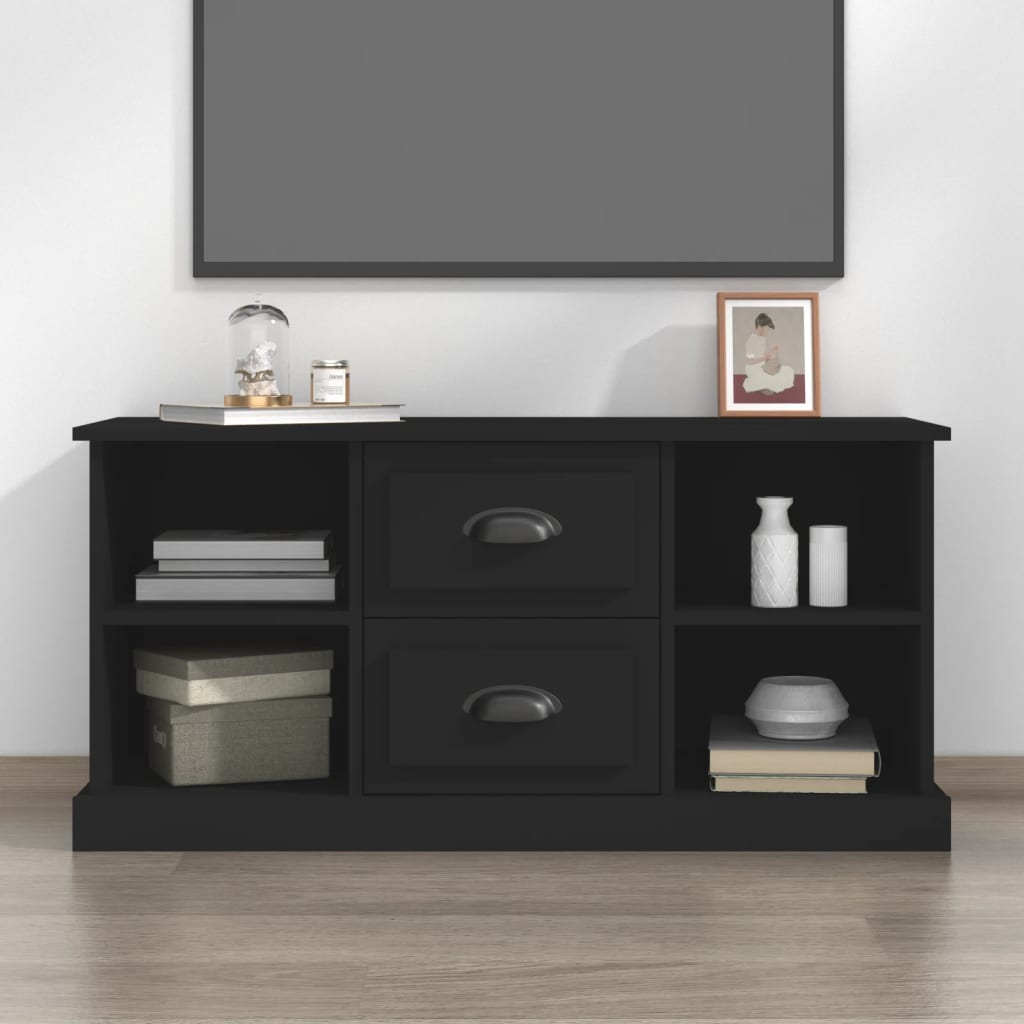 Vetonek Mueble para TV madera contrachapada negro 99,5x35,5x48 cm