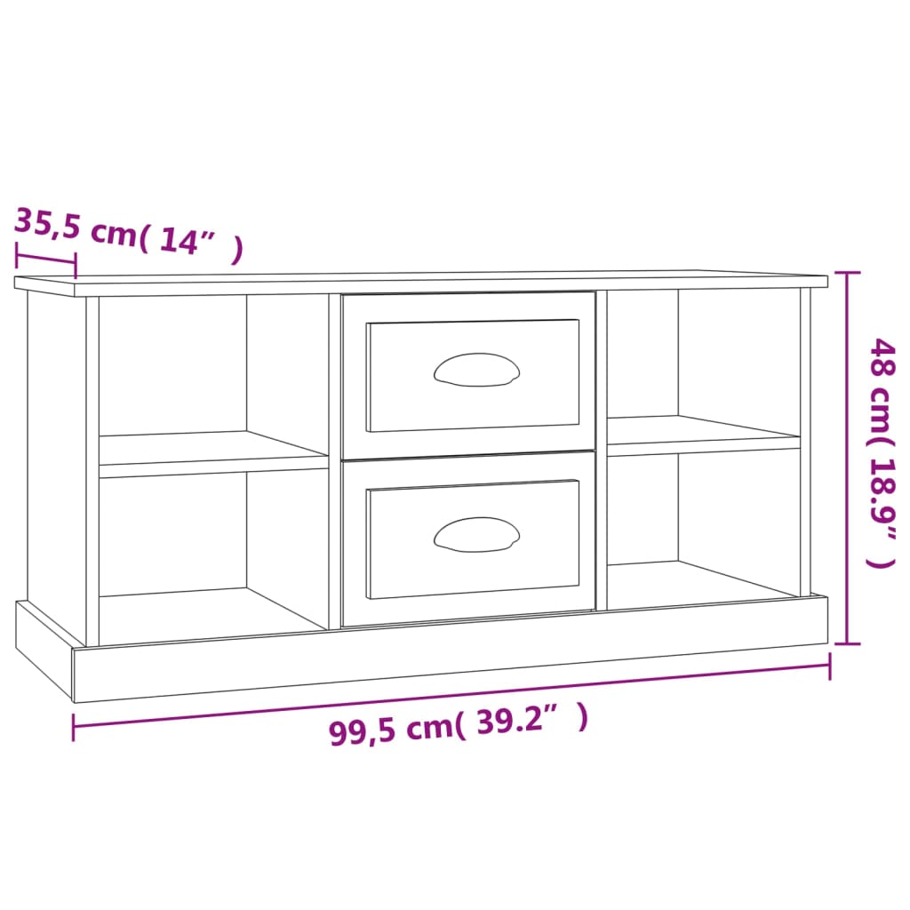 Mueble para TV madera negro 99,5x35,5x48 cm vidaXL