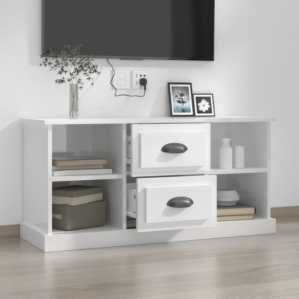 TV furniture white wood 99.5x35,5x48 cm