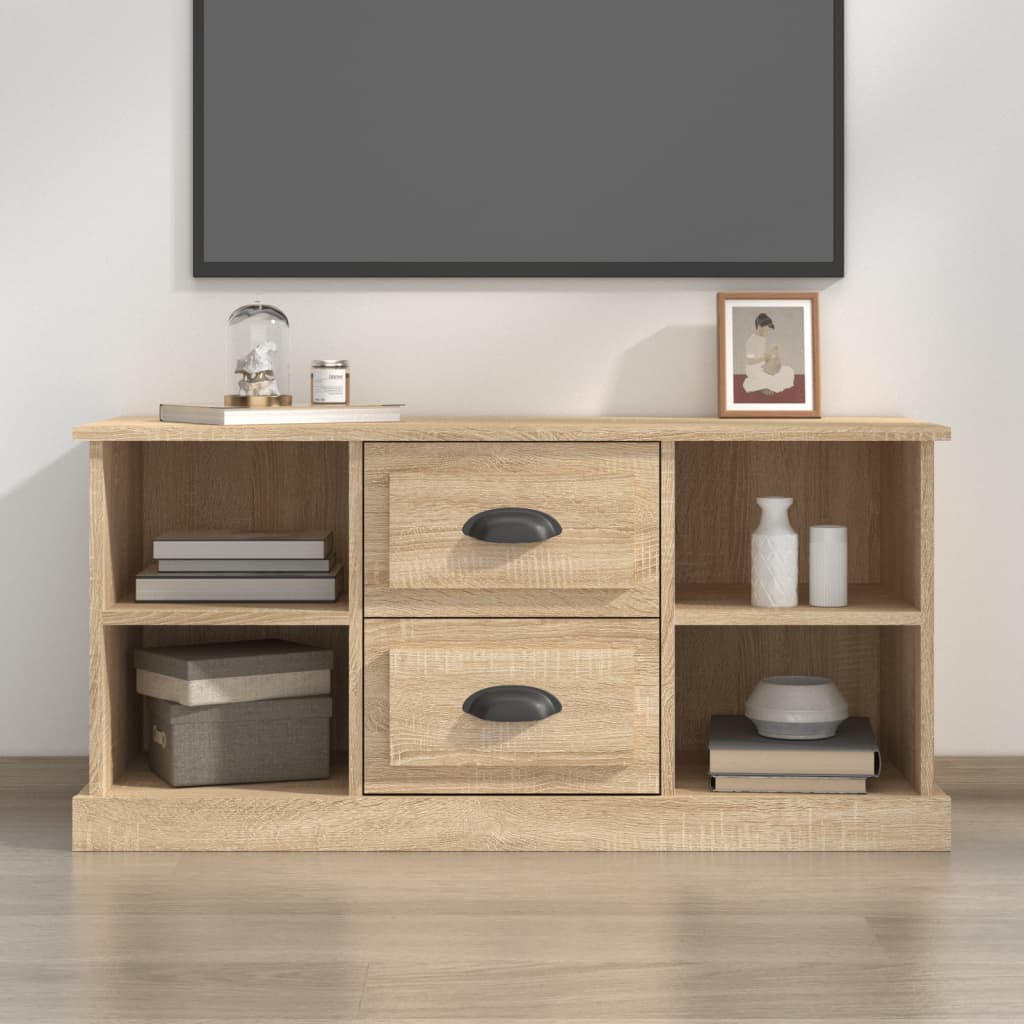 Vetonek Mueble para TV madera contrachapada roble Sonoma 99,5x35,5x48cm