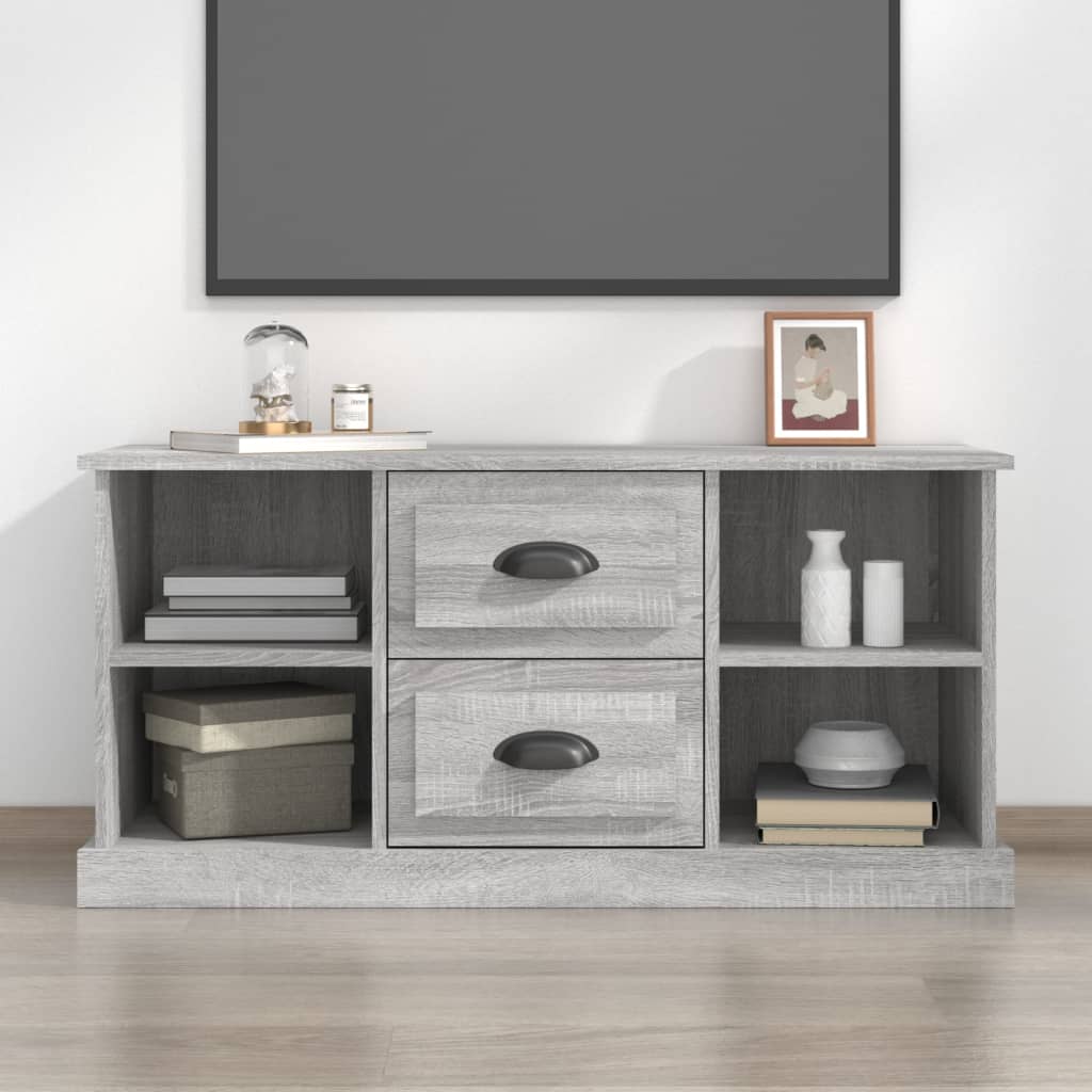 Vetonek Mueble para TV madera contrachapada gris Sonoma 99,5x35,5x48 cm