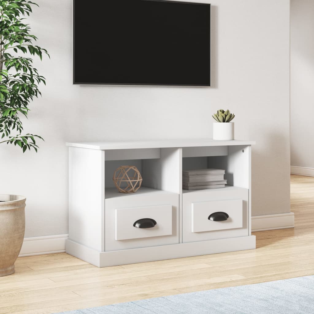 Vetonek Mueble de TV madera contrachapada blanco 80x35x50 cm