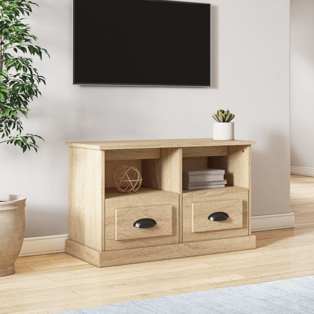 Vetonek Mueble para TV madera contrachapada roble Sonoma 80x35x50 cm