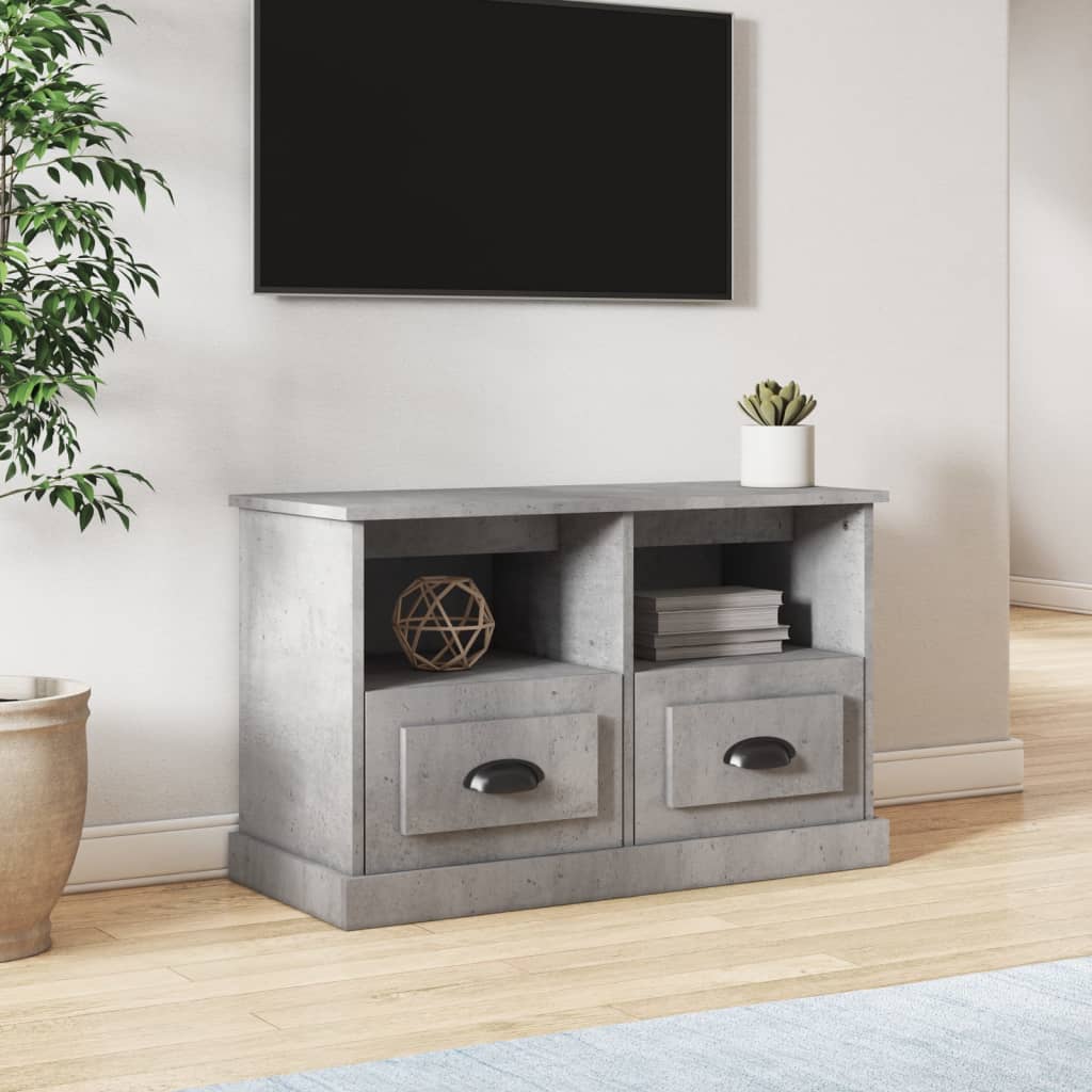 Vetonek Mueble para TV madera contrachapada gris hormigón 80x35x50 cm