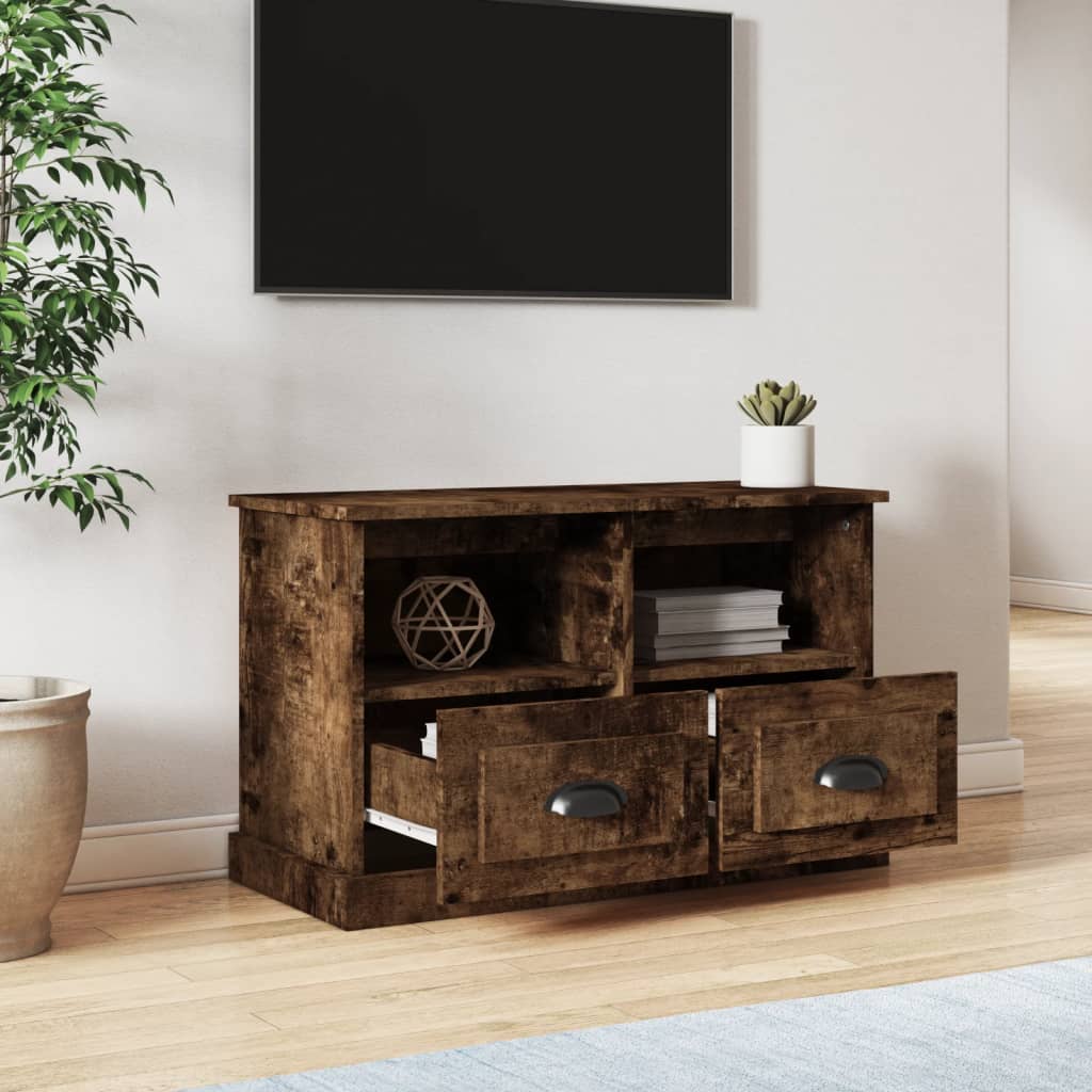 Mueble para TV madera roble ahumado 80x35x50 cm