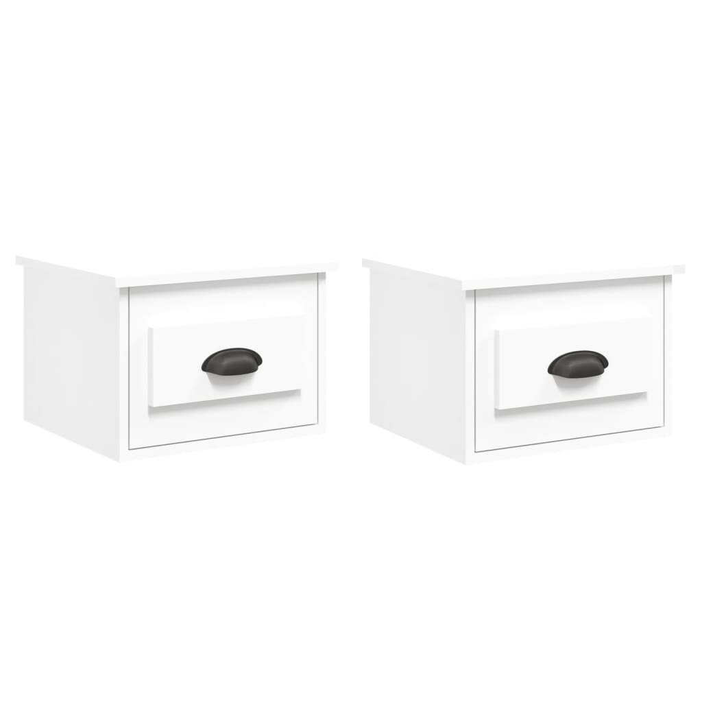 Mesitas de noche de pared 2 uds blanco 41,5x36x28 cm - Vetonek