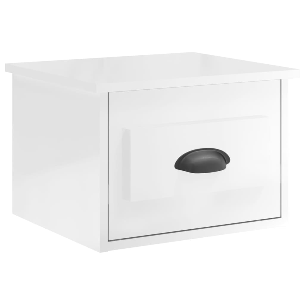 Mesitas de noche de pared 2 uds blanco brillante 41,5x36x28 cm vidaXL