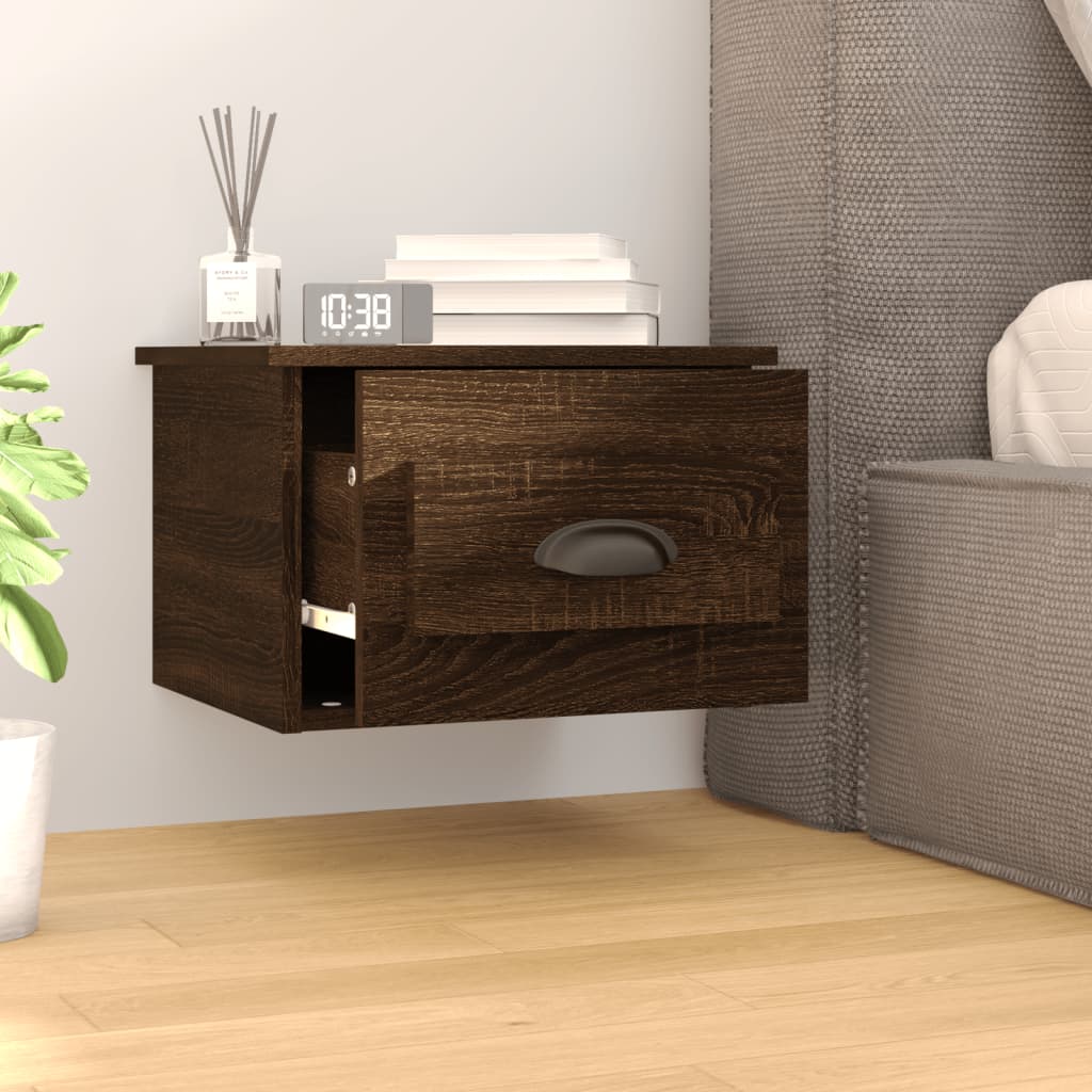 Brown wall night table Oak 41.5x36x28 cm