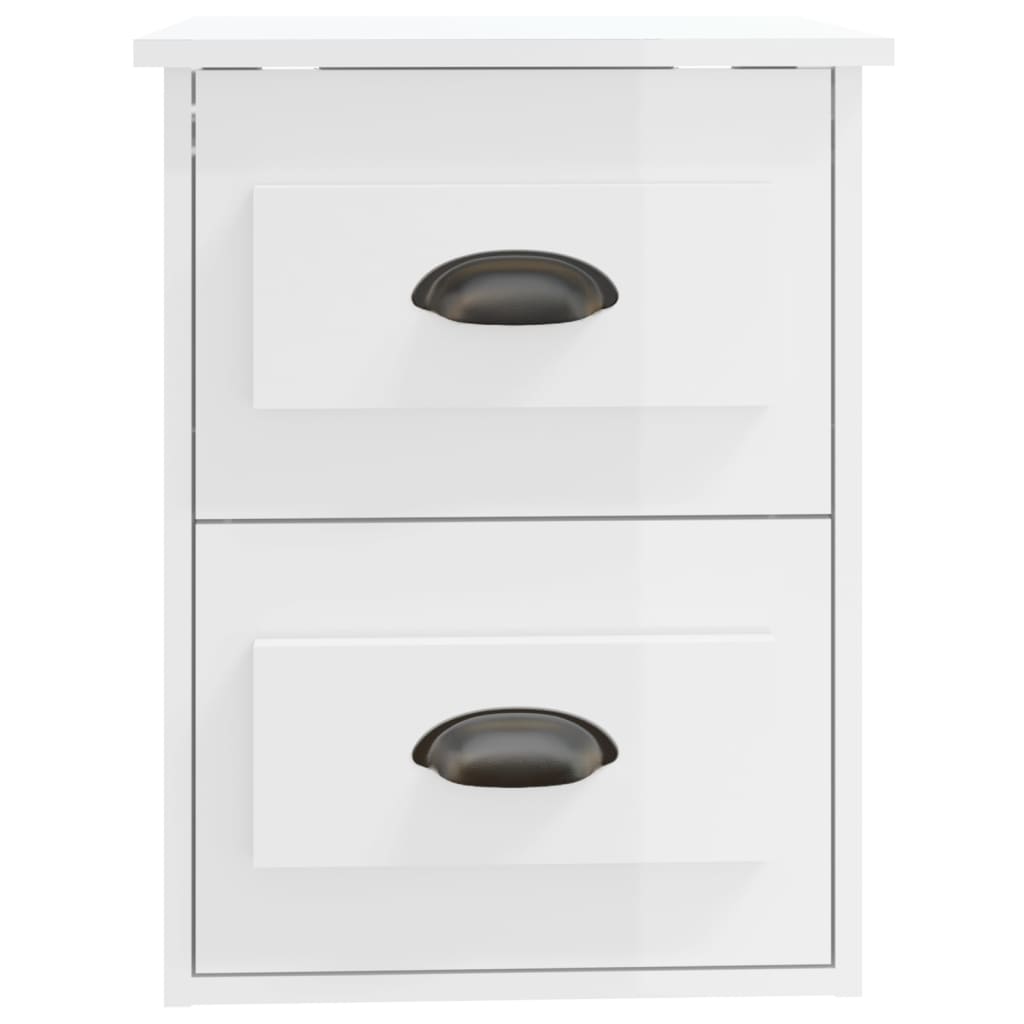 Mesitas de noche de pared 2 uds blanco brillante 41,5x36x53 cm vidaXL