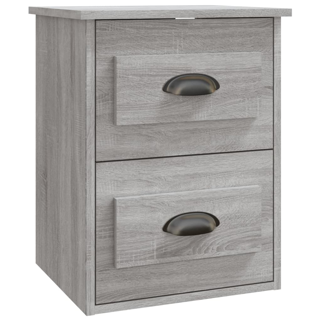 Mesita de noche de pared 2 uds gris Sonoma 41,5x36x53 cm vidaXL