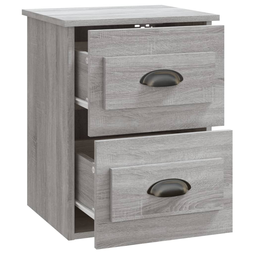 Mesita de noche de pared 2 uds gris Sonoma 41,5x36x53 cm vidaXL