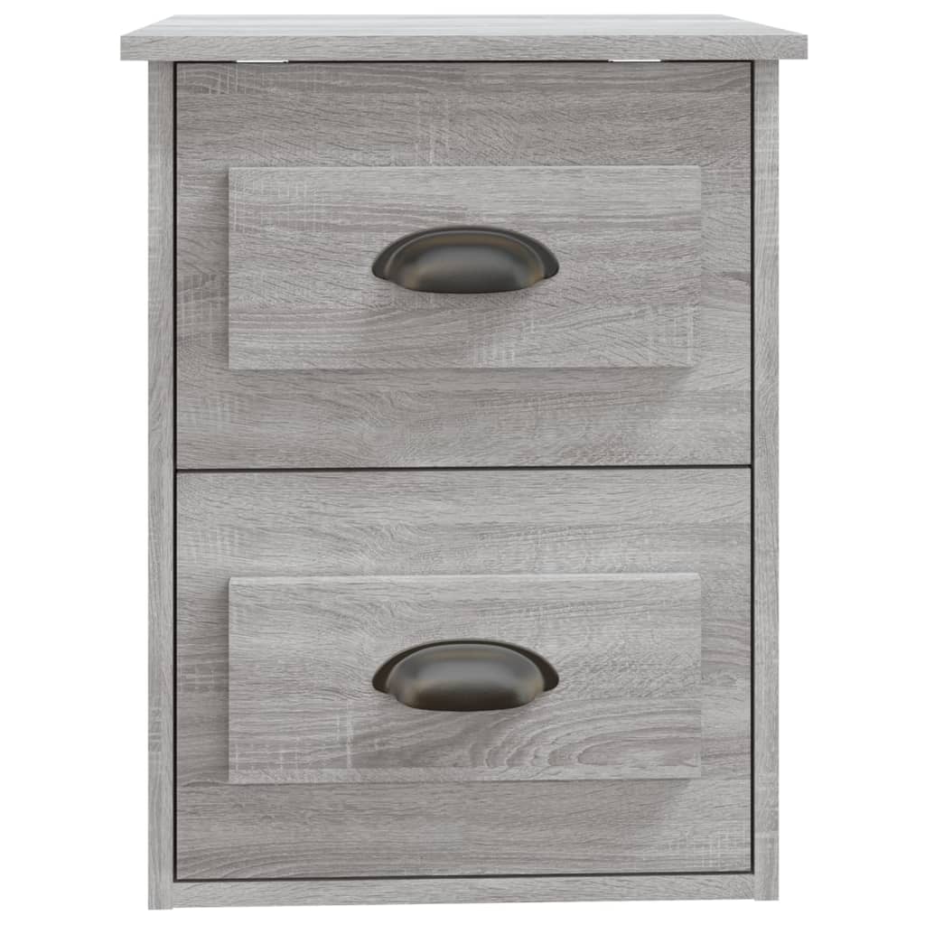 Mesita de noche de pared 2 uds gris Sonoma 41,5x36x53 cm vidaXL