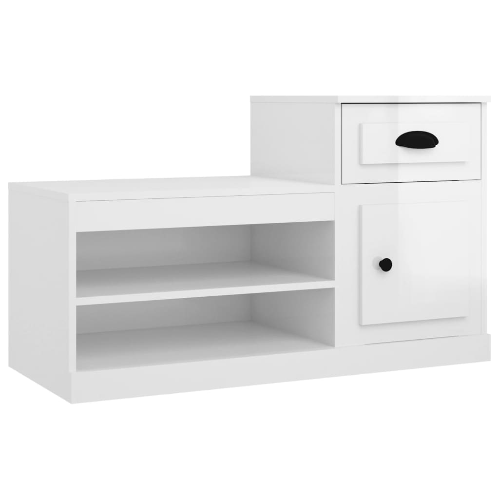 Mueble zapatero madera blanco brillo 100x42x60 cm vidaXL