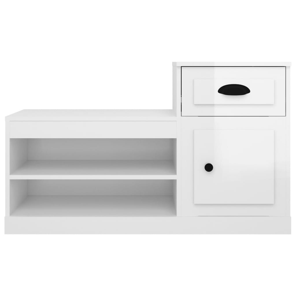 Mueble zapatero madera blanco brillo 100x42x60 cm vidaXL