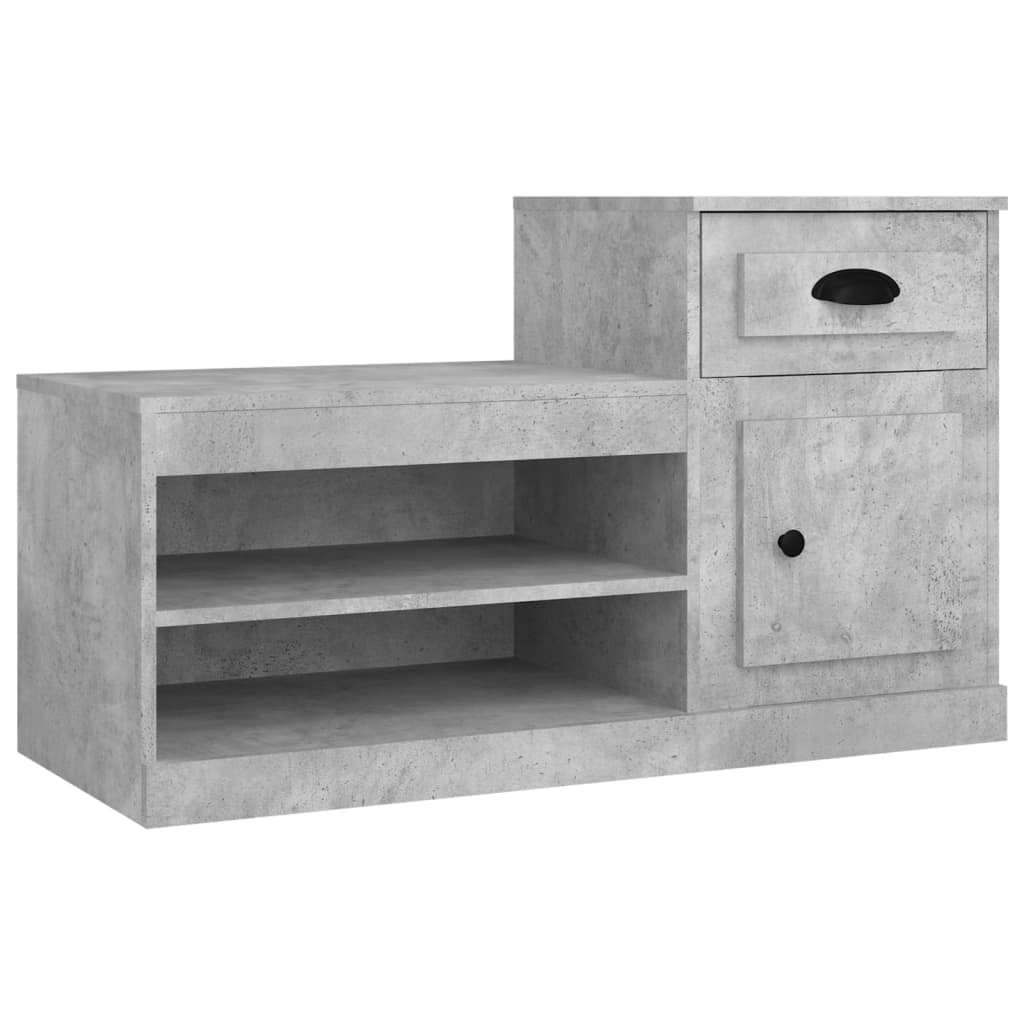 Mueble zapatero madera gris hormigón 100x42x60 cm - Vetonek