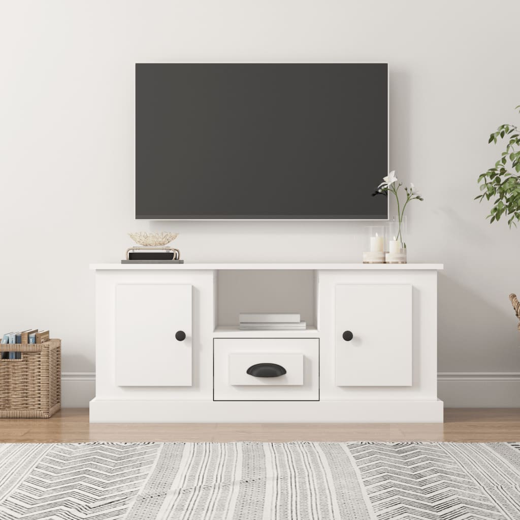 Vetonek Mueble para TV madera contrachapada blanco 100x35,5x45 cm