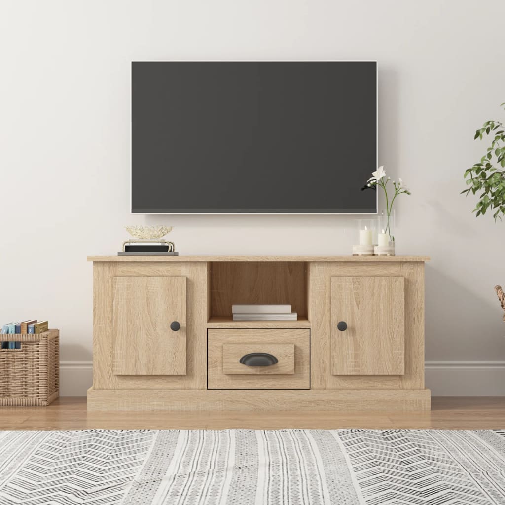 Vetonek Mueble para TV madera contrachapada roble Sonoma 100x35,5x45 cm