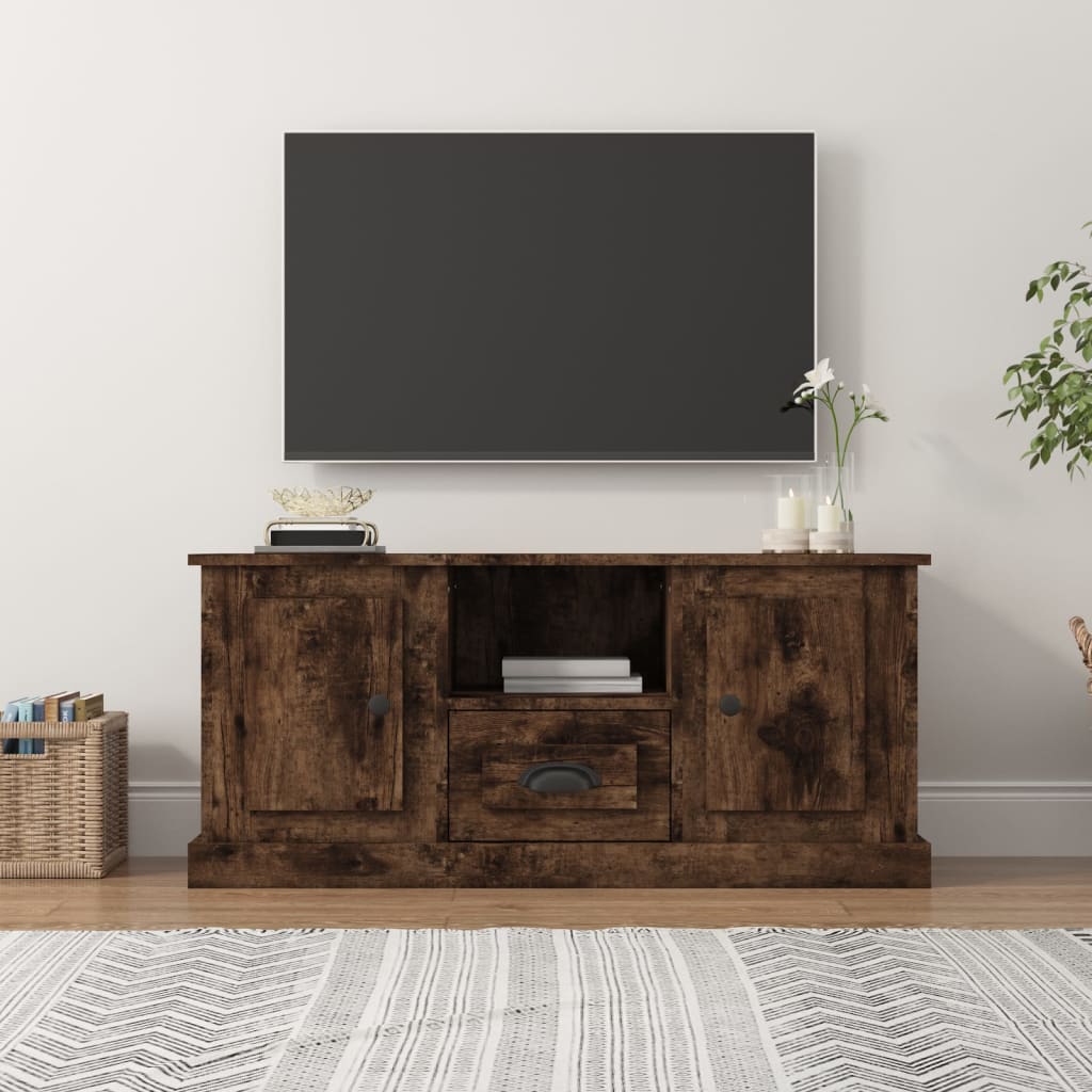 Vetonek Mueble para TV madera contrachapada roble ahumado 100x35,5x45cm