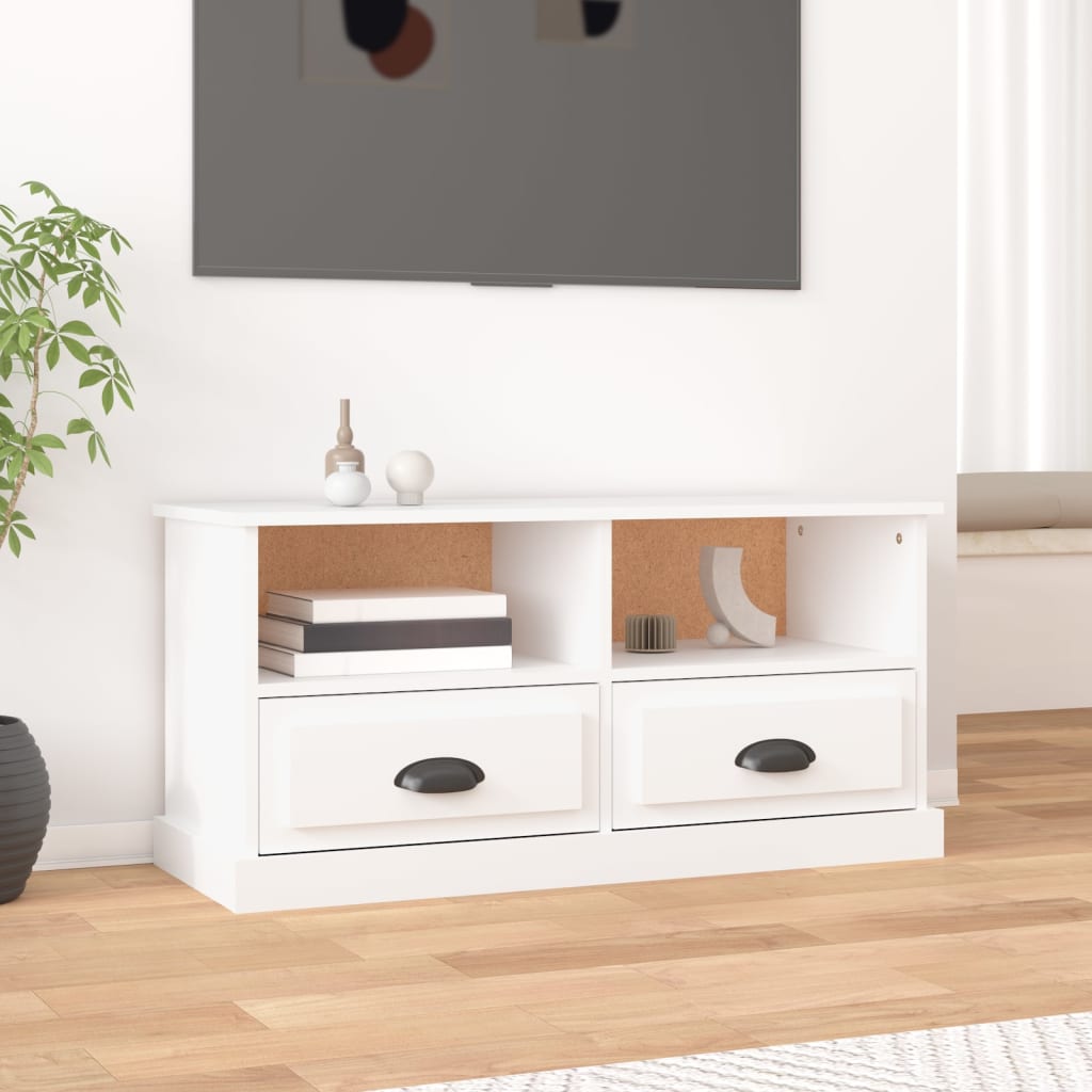 Vetonek Mueble para TV madera contrachapada blanco 93x35,5x45 cm