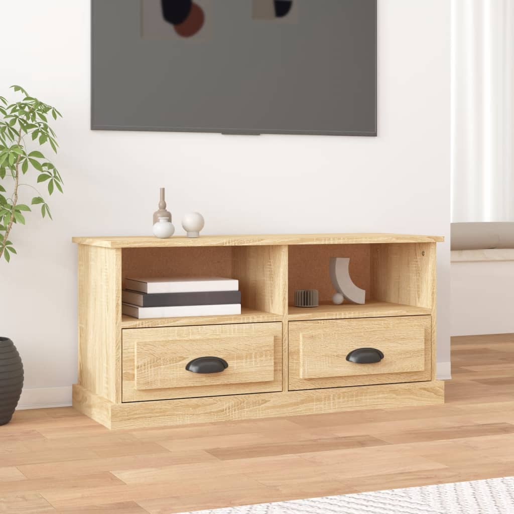 Vetonek Mueble para TV madera contrachapada roble Sonoma 93x35,5x45 cm 