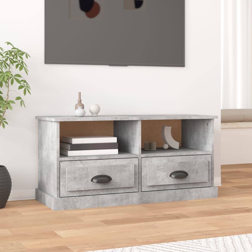 Vetonek Mueble de TV madera contrachapada gris hormigón 93x35,5x45 cm