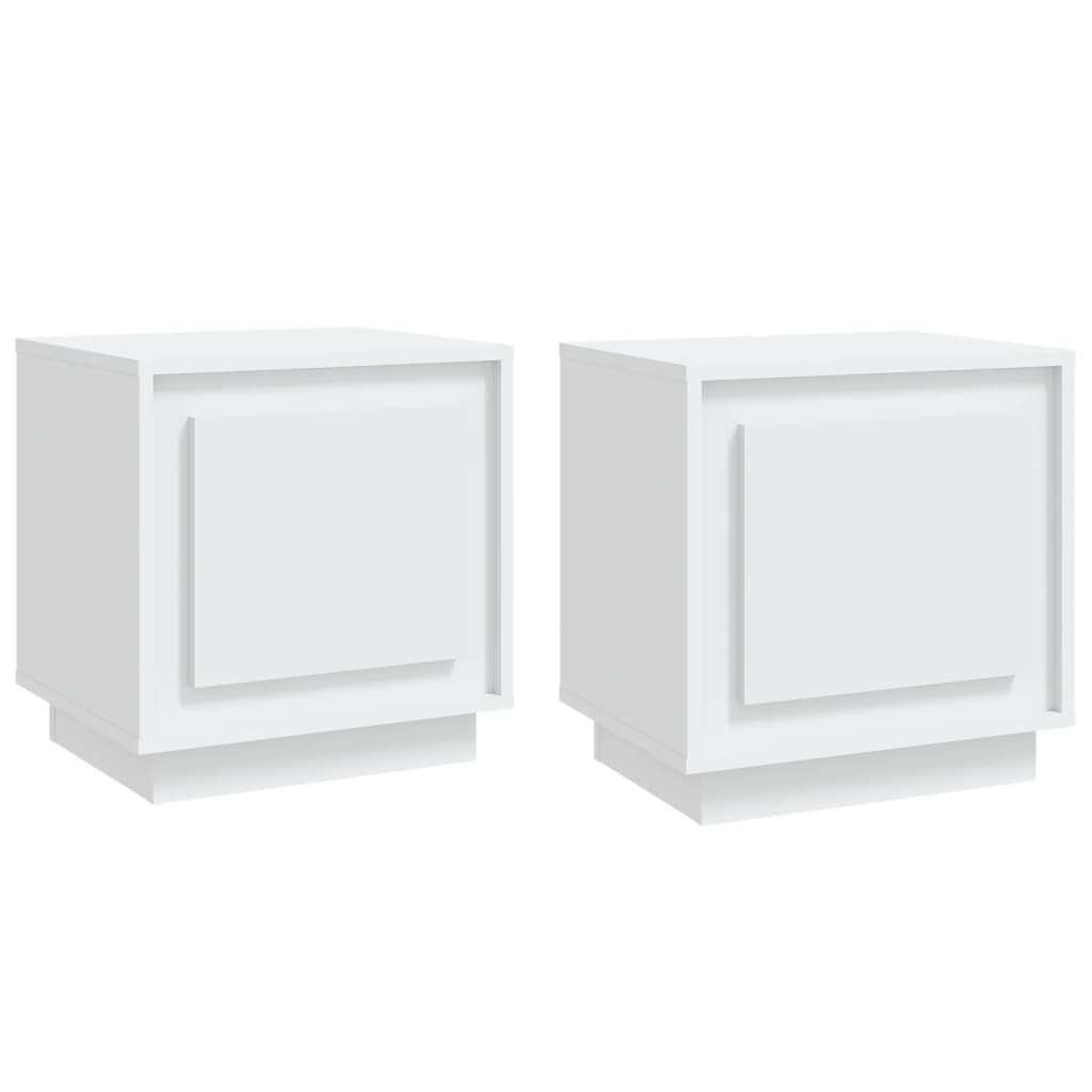 Mesitas de noche 2 uds madera blanco 44x35x45 cm - Vetonek