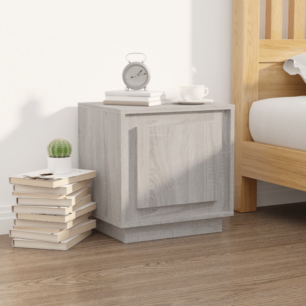 Vetonek Mesita de noche madera contrachapada gris sonoma 44x35x45 cm