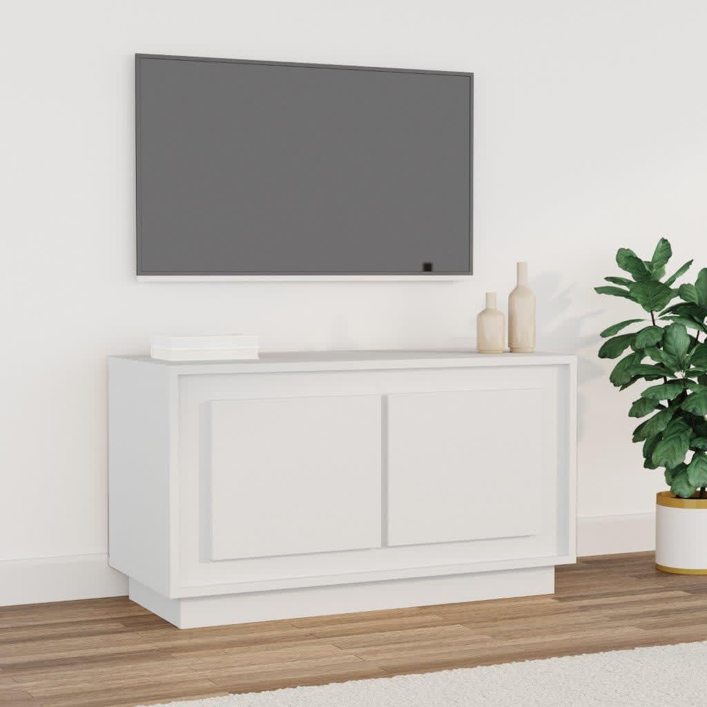 Vetonek Mueble de TV madera contrachapada blanco 80x35x45 cm